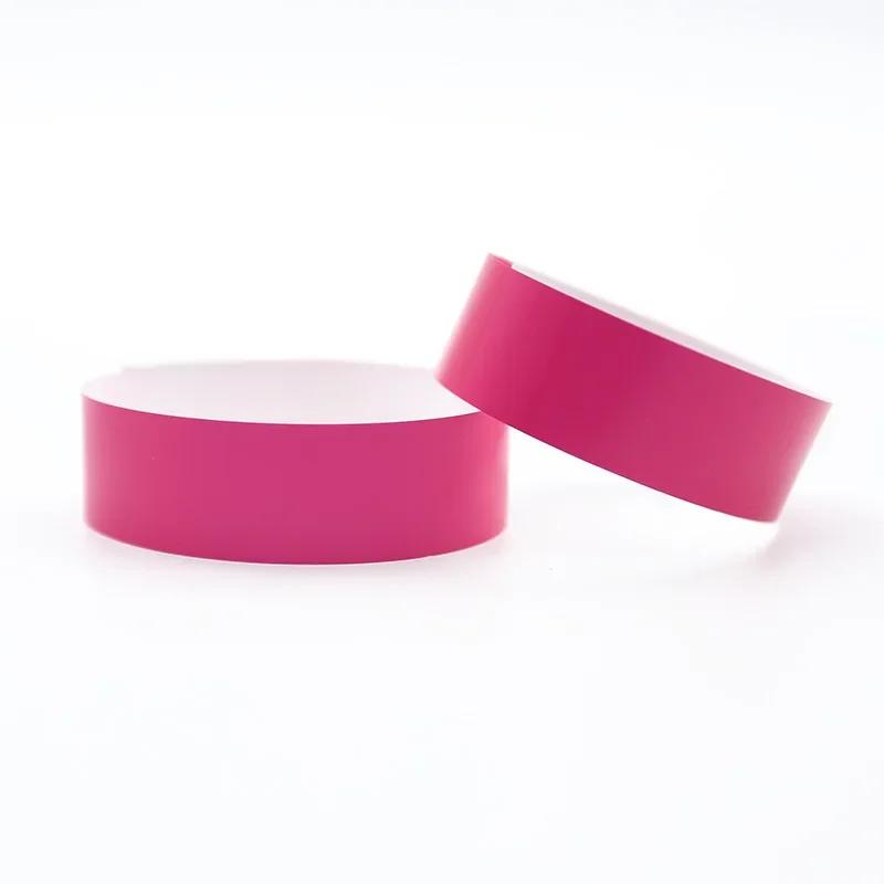 100pcs  Waterproof Paper Wristbands Bracelet Solid Color Disposable Count Identification Mark Tamper-Proof for Events Party