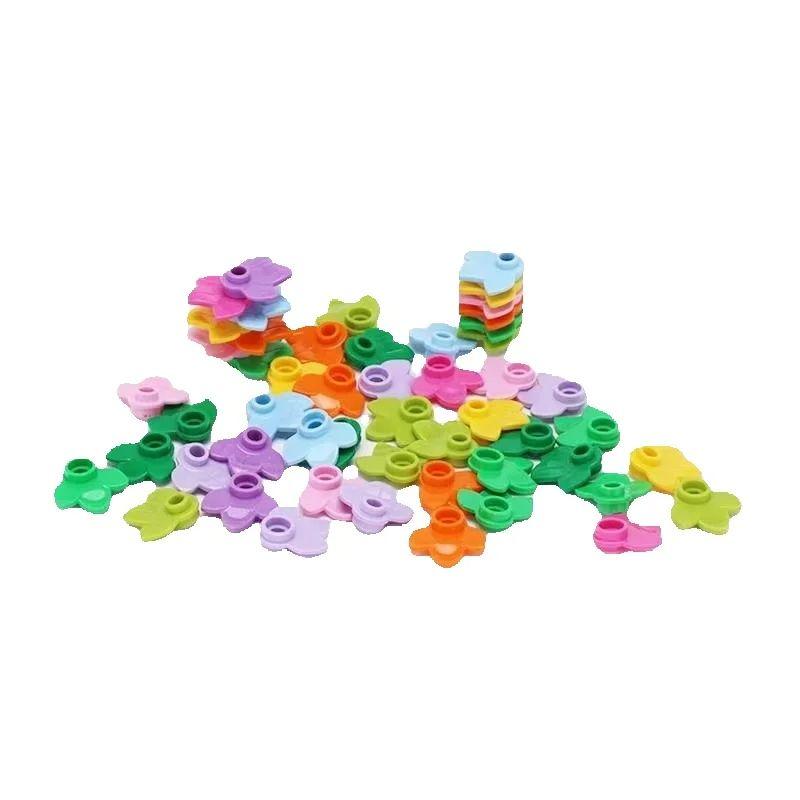 10PCS 32607 Marumine Pumpkin Leaf  Building Blocks Parts MOC Bricks City View Tree Plant Compatible with  Assembles Particles