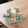 Elegant Faux Eucalyptus and Berries Candle Rings Decorative Wreaths for Wedding Reception Table Centerpiece or Home Décor