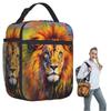 Colorful Lion Print Insulated Lunch Bag for Women Children Leakproof Food Boxes Thermal Lunch Box Tote