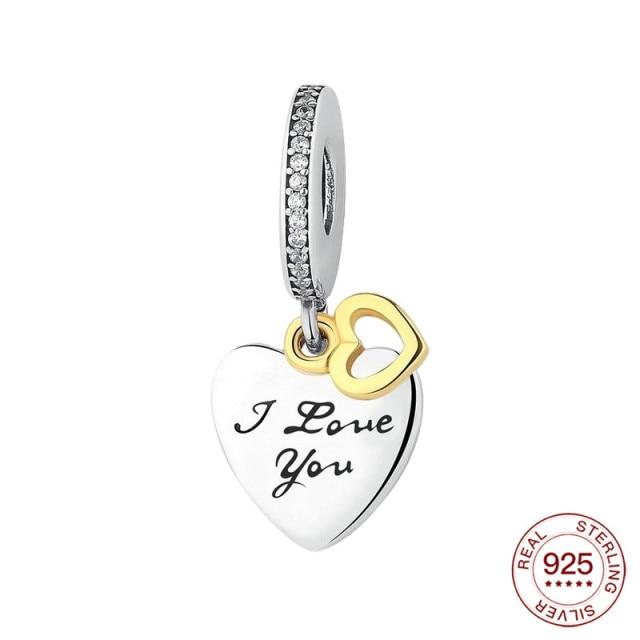 925 Silver Charm Two Tone Wedding Ring Charm Pendant For Original Panjia Necklace Women Fashion Jewelry Gift