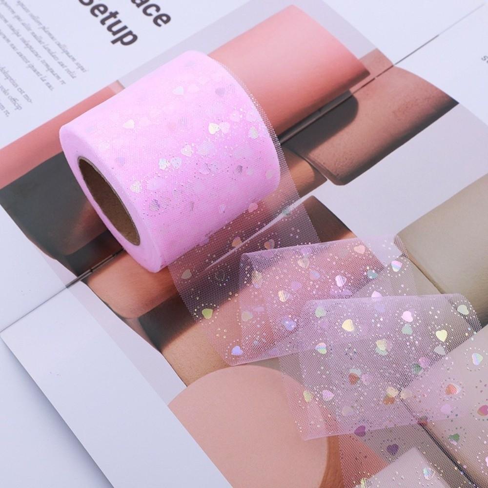 DIY Heart-shaped Tulle Roll DIY Handmade Craft For DIY Hairbows Wedding Birthday Decoration