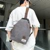 Large Capacity Canvas Chest Bag Retro Style Single Shoulder Pouch Male Crossbody Bag Outdoor