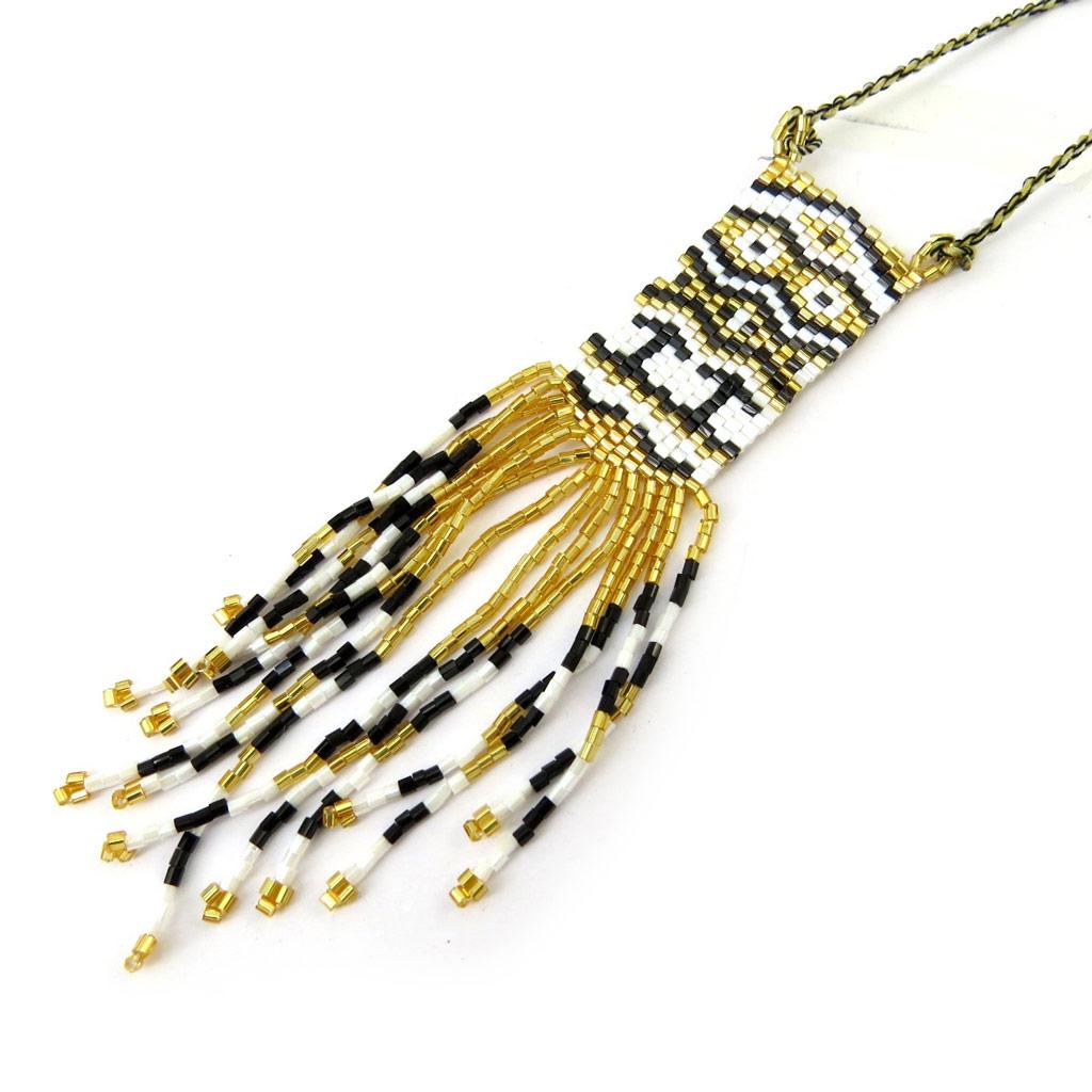 Les Trésors De Lily [N4619] - Black Gold 'Altai' Designer Long Necklace
