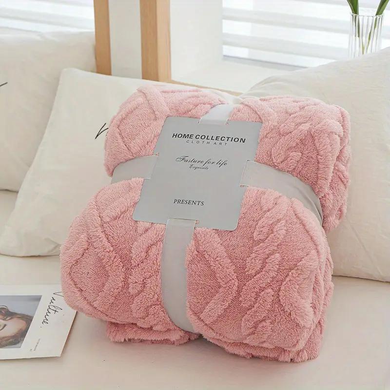 Luksuriøst Tykt Taftpledd - Ensfarvet, Komfort for Alle Årstider med Moderne Geometrisk Design, Perfekt for Seng eller Sofa