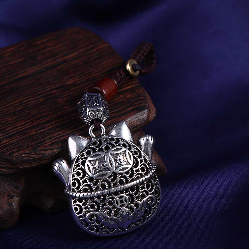 Phone Pendent Lucky Cat Key Chain Chinese Style Pendant Maneki Neko Pendant Key Chain Strap