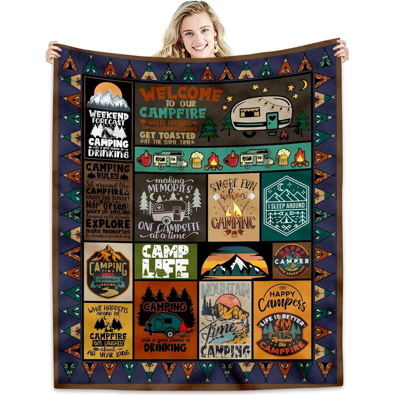

Warm Camping Blanket for Outdoor Enthusiasts – Soft Gift for Men & Women, Ideal for Birthdays, Holidays or Travel Adventures 30x40in