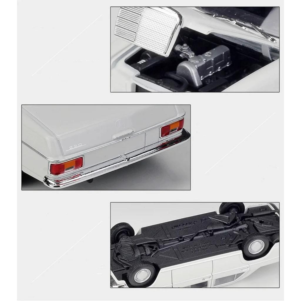 Welly 1/24 Mercedes-Benz 220 Alloy Car Model Simulation Diecasts Metal Classic Retro Old Car Model Collection Childrens Toy Gift