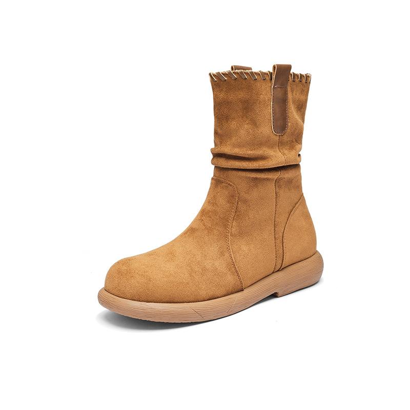 Augustus Denboken Boots New Autumn and Winter Merad Martin Boots Pile Western Cowboy Boots
