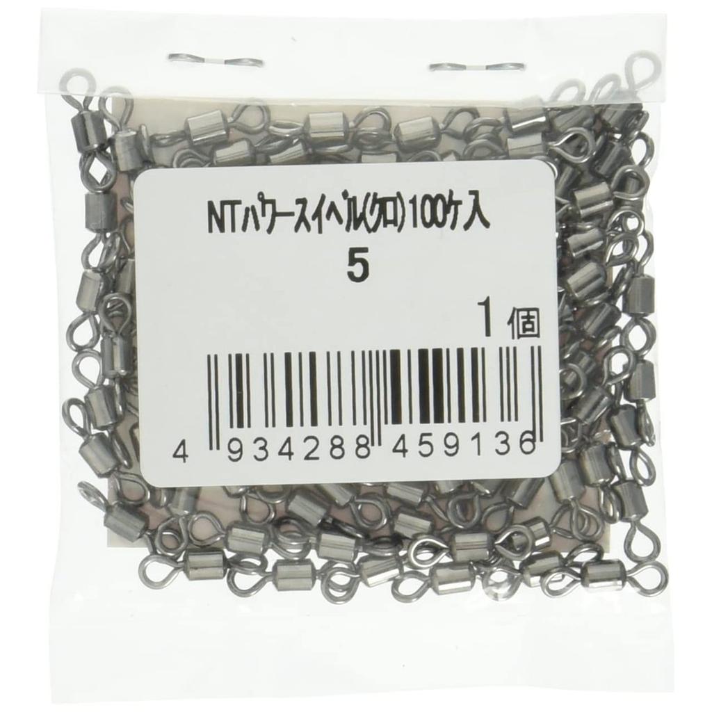 N.T.SWIVEL NT Power Swivel Black Size 8 Strength 27kg 100pcs Heavy Duty Fishing Swivel