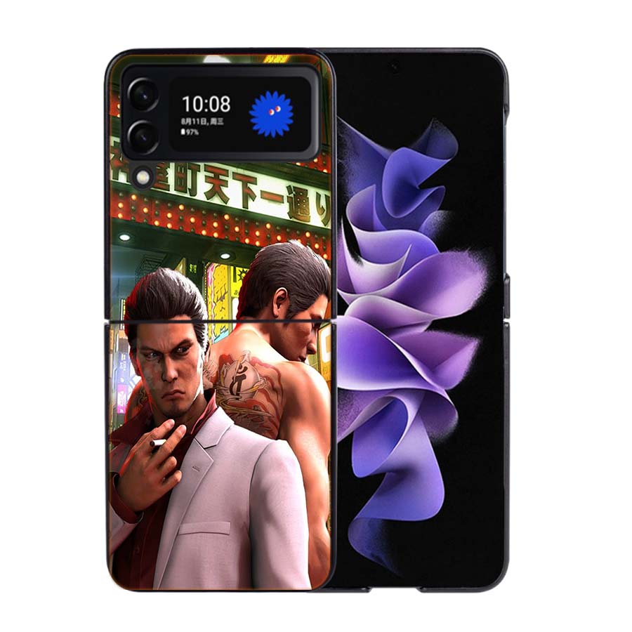 Yakuza 0 Game Phone Case For Samsung Z Flip 7 6 5G Galaxy Z Flip4 Z Flip5 Z Flip3 Coque Black Hard PC Shell Protective Cover