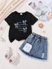 Set di gonne casual in denim alla moda per bambine