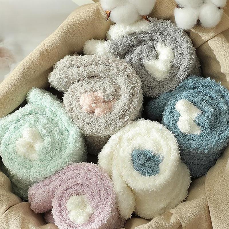 2 Pairs Women'S Winter Warm Socks -Fuzzy Thick Thermal Fluffy,Soft Cute Home Slipper Socks,Fashion Sleeping Socks For Daily Wear