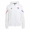 Adidas Olympique Lyonnais Odznak Logo Mikina s kapucí na zip Fotbalový dres Pánské dresy Bílá IB1664
