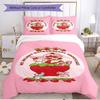 3pcs Duvet Cover Set (1*Duvet Cover + 2*Pillowcase, Without Core), Strawberry Shortcake Print Soft All‑Season Bedding Set, Home Bedroom Decor Gift