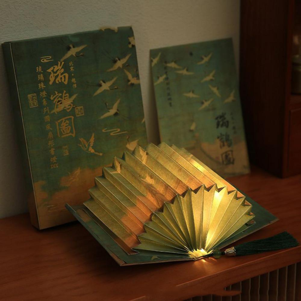 3D Stereoscopic DIY Book Lamp Fan Shaped Art Book Light Material Kit Folding Night Light  Gifts