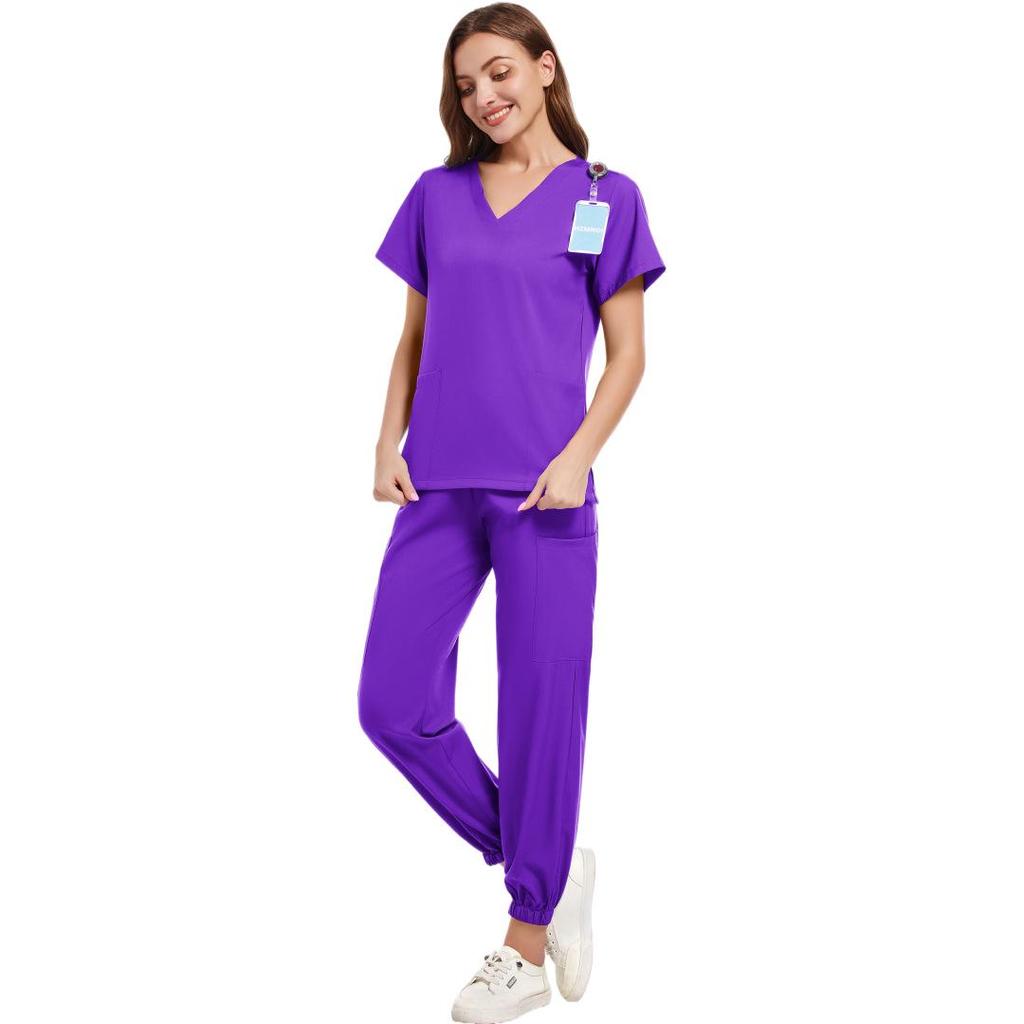 Women's V-Neck Short Sleeve Handwashing Suit for Medical Professionals