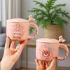 Tasse mit Deckel Löffel Niedliche Ins Style Tasse Hoher Wert Keramik Wasserbecher Rosa Bär Geburtstagsgeschenk Souvenir