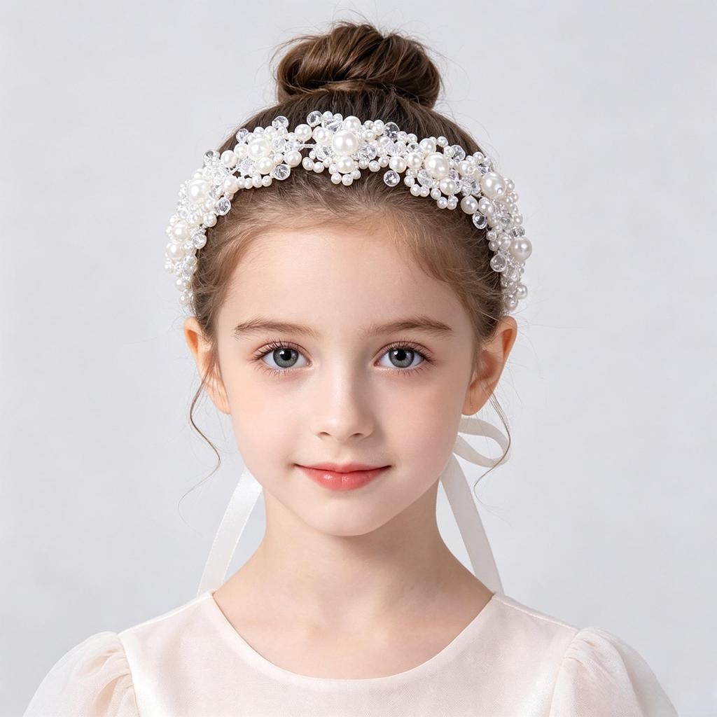 Korean-Style Princess Crown Wreath Headband for Girls