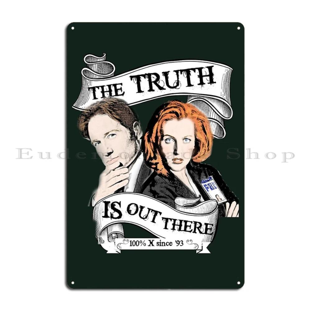 XFilesUFOVintageTinSign X Files Metal Tin Sign - "The Truth Is Out There" Retro UFO Aliens Design, Pub/Rusty Wall Decor