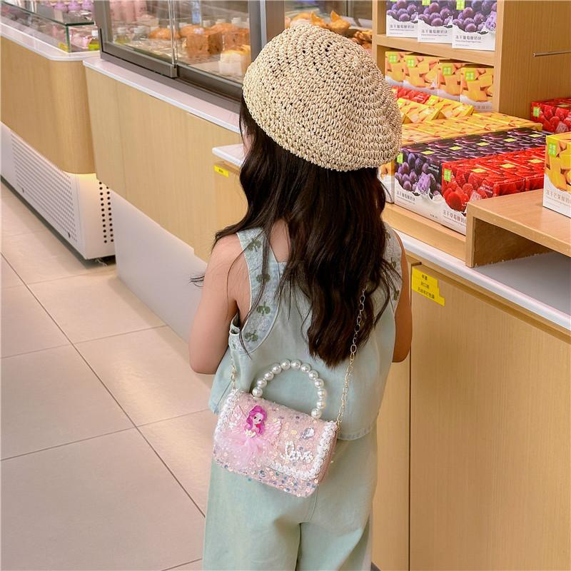 Charming Children's Mini Bag With Soft Polyester Material And Lovely Pearl Accents
