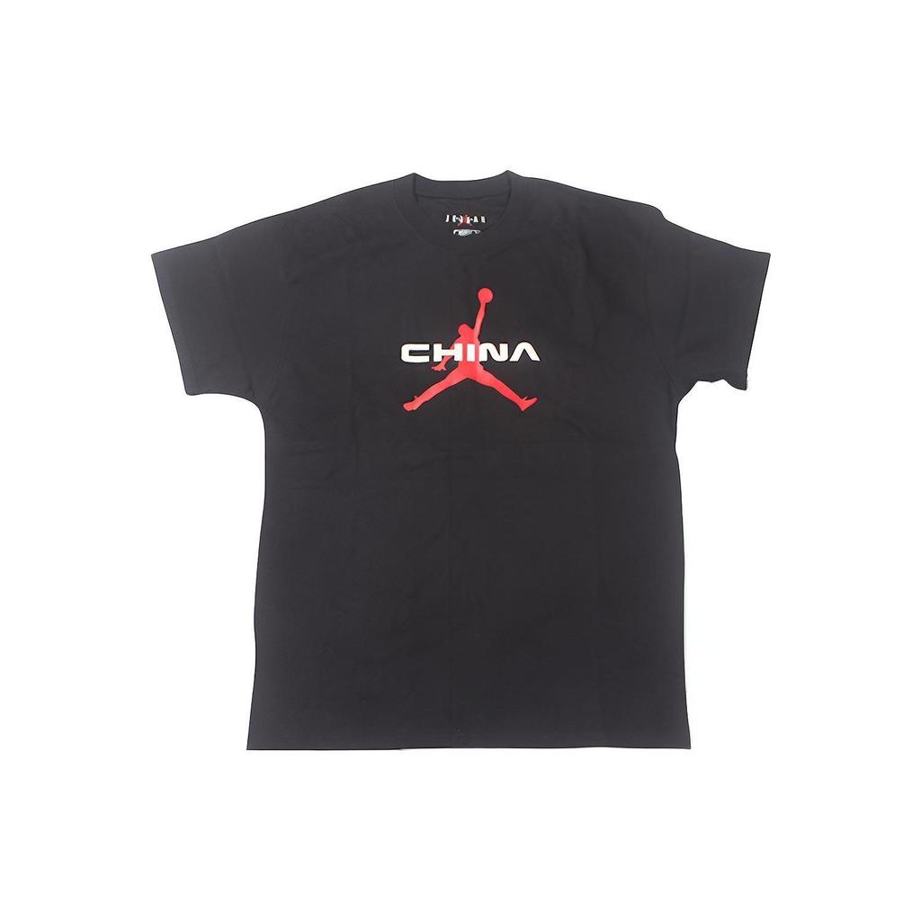 Jordan T Shirts Men's Black Crew Neck Moderate Straight Fit DD0200-010