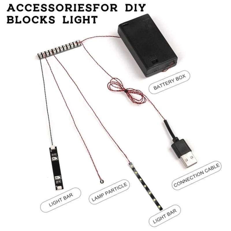 

1Piece DIY 50cm USB Plug Power Cable Compatible With Building Block Lighting DIY Decorative Lamp USB Wire Toy Accessories