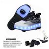 New LED Light Up Roller Skates Kids Unisex Rechargeable Dual Wheel Detachable Teenager Entertainment Casual Inline Skates