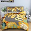 Cartoon Sloth Bedding Set for Bedroom Home Manga Style Sloth Print Duvet Cover Lazy Sleeping Australian Animal Soft Quilt Cover