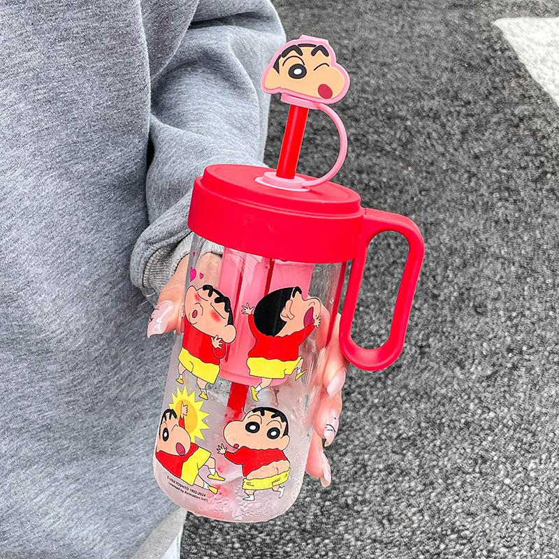 Glass girl summer office straw water cup cute tea water separation brewing cup