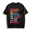 Teacher Traits Printed Top Dedicated Motivated Loving Creative Tee Pure Cotton T-shirt