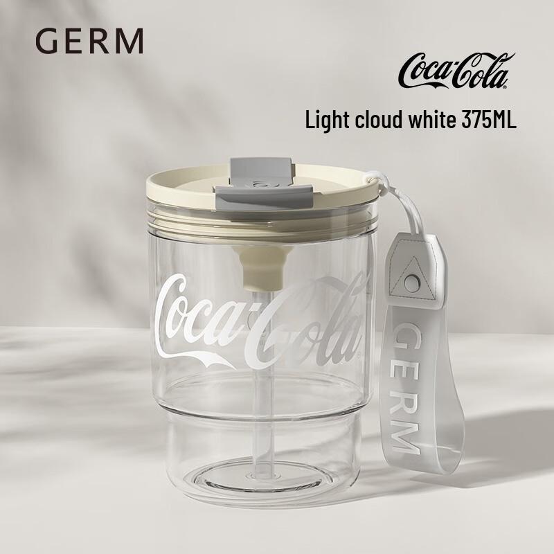 Ge Ni x Coca-Cola 375ml Aroma Stainless Steel Straw Tumbler, Light Cloud White