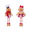 Christmas Decoration Gingerbread Man Wooden Bead Doll Plush Toy Xmas Decorate