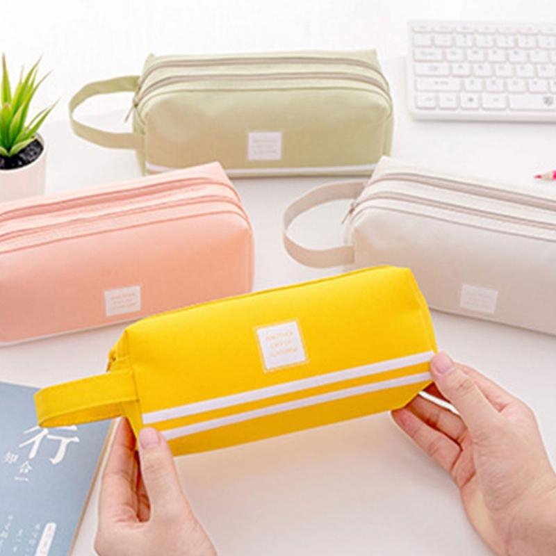 Astuccio portapenne di grande capacità, portapenne da viaggio, astuccio portapenne in tela, astucci per trucco da viaggio per studenti, donne e scuola