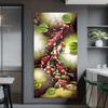 Stunning Abstract Koi Fish and Lotus Flower Canvas Painting for Wall Art Mural Decor In Porch, Bedroom, and Living Room