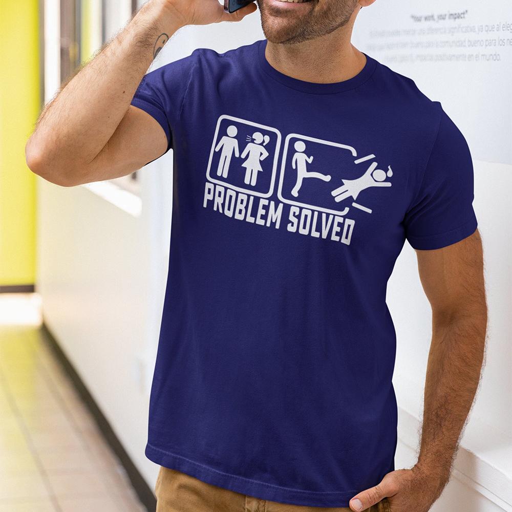 Problem Solved Mens TShirt Summer Casual Shortsleeved Tops Cotton Sportswear Harajuku Pullover Roundneck Fashion Tracksuit