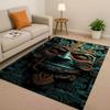Retro Aztec Totem Maya Mask Sun God Living Room Non-Slip Area Rug Soft Carpet For Bedroom Sofa , Easy Clean Home Doormat Playmat