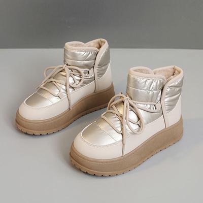 Mode 2024Neue Damen-Schneestiefel Mode Plateau-Stiefel für Damen Winter Plüsch Warme Baumwollschuhe Wasserdichte Stiefeletten Botas De Mujer