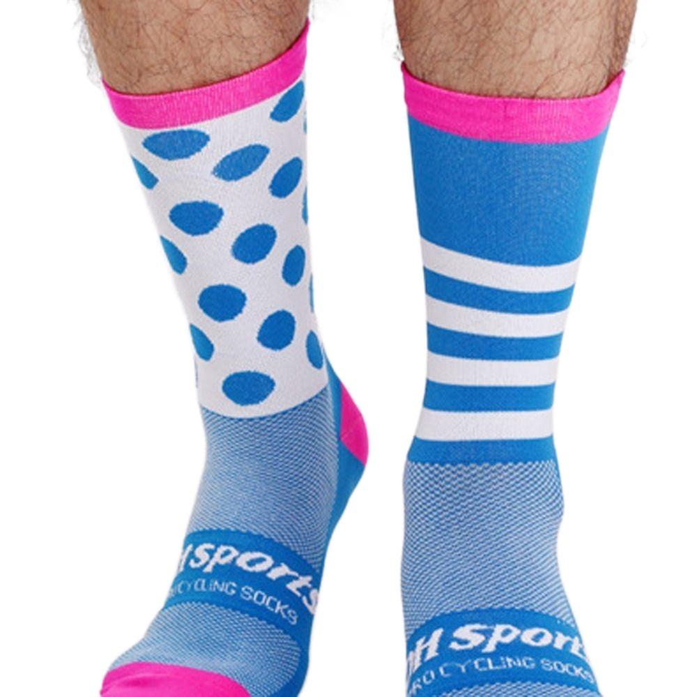 1 Pair Asymmetric Pattern Cycling Socks Breathable Bicycle Sock Middle Tube Sports Socks  Basketball