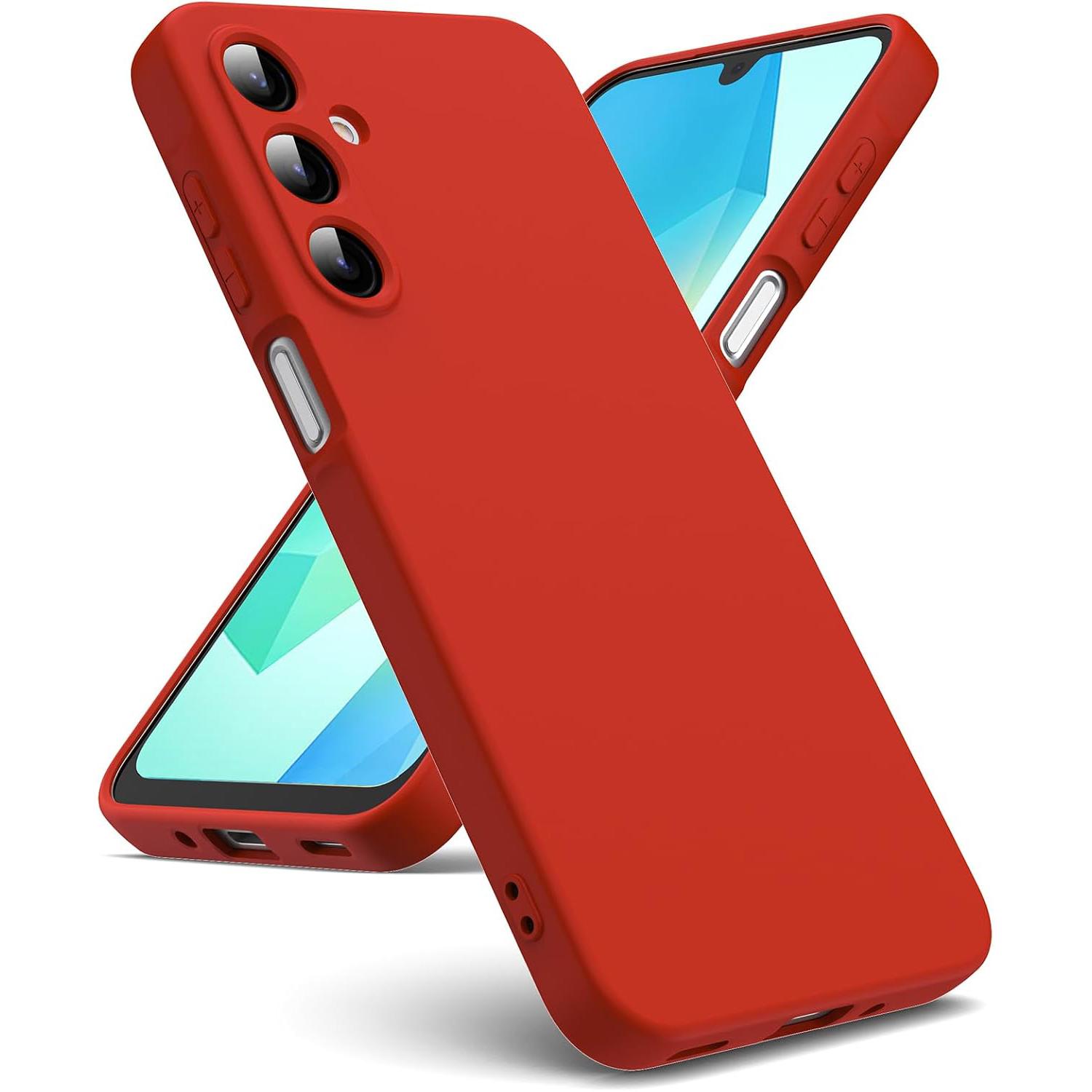 

Розкішний рідкий силіконовий чохол для Samsung Galaxy A56 A36 A26 A16 A06 A05 A05S A15 A25 A35 A55 A04 A04E A04S A14 A24 A34 A54 М який гумовий чохол Бампер Samsung Galaxy A34 червоний