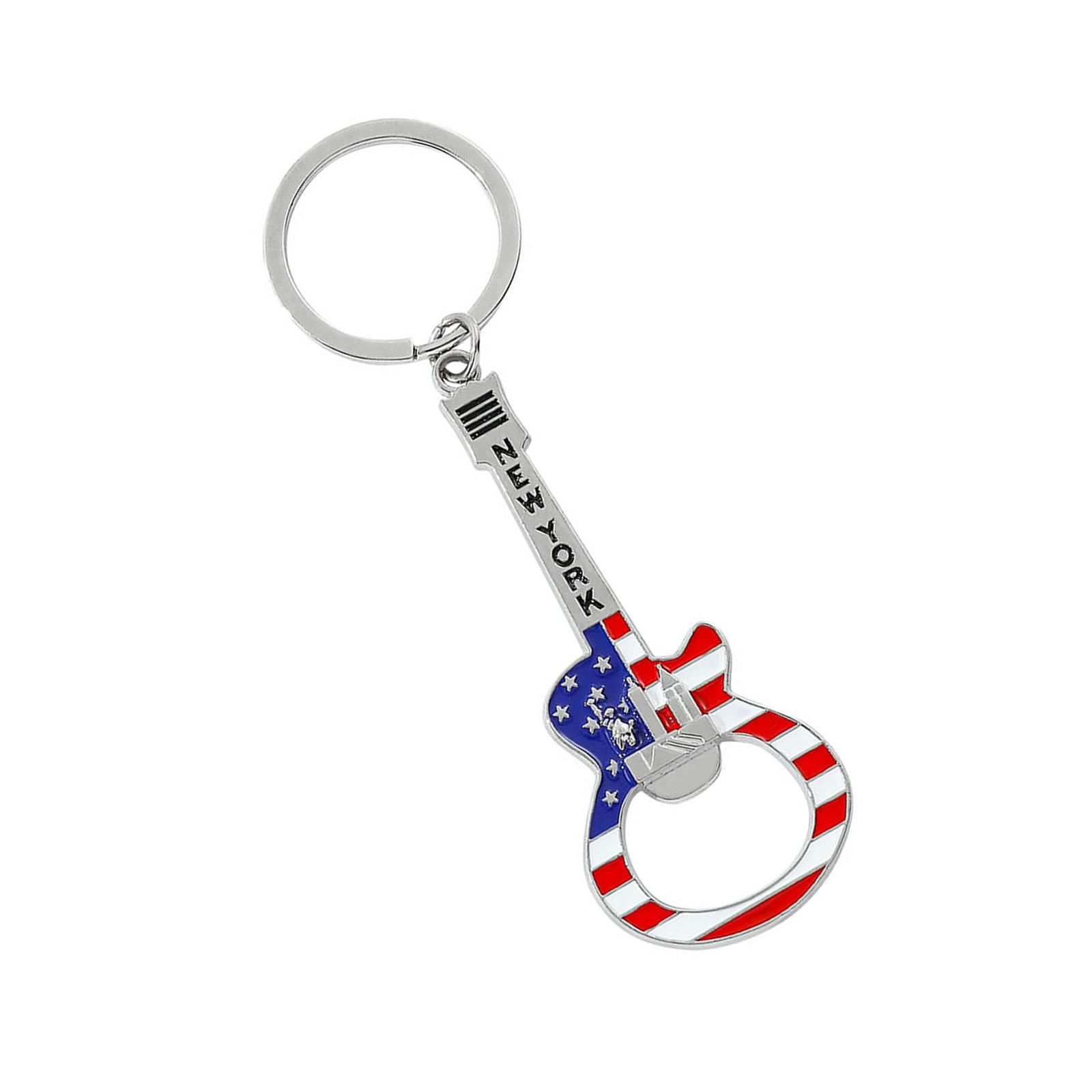 

Музыкальный брелок-открывалка для бутылок в форме гитары, конструкция из сплава, кольцо для ключей, декоративный аксессуар для музыкантов, подарок