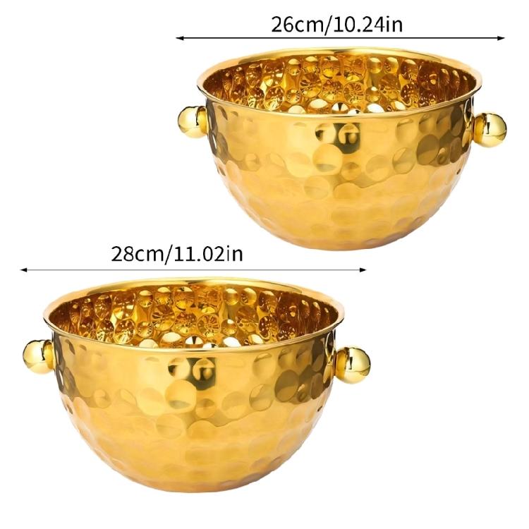 Modern Hammered Metal Ice Buckets Set Of 2 Gift Ice Container Set For Chilling Wine Beer And Cocktails At Gatherings