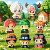 New ONE PIECE Sun God Nika Luffy Micro Building Block Chopper Ace Buggy 3D Anime Model Assembly Mini Bricks Figure Toys For Gift