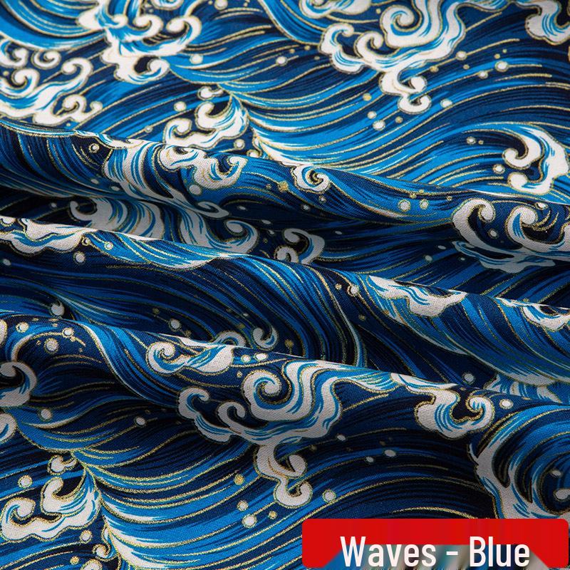 Baumwollstoff mit japanischem Glückskatzen-Druck für Cheongsam- und Hanfu-Kleidung