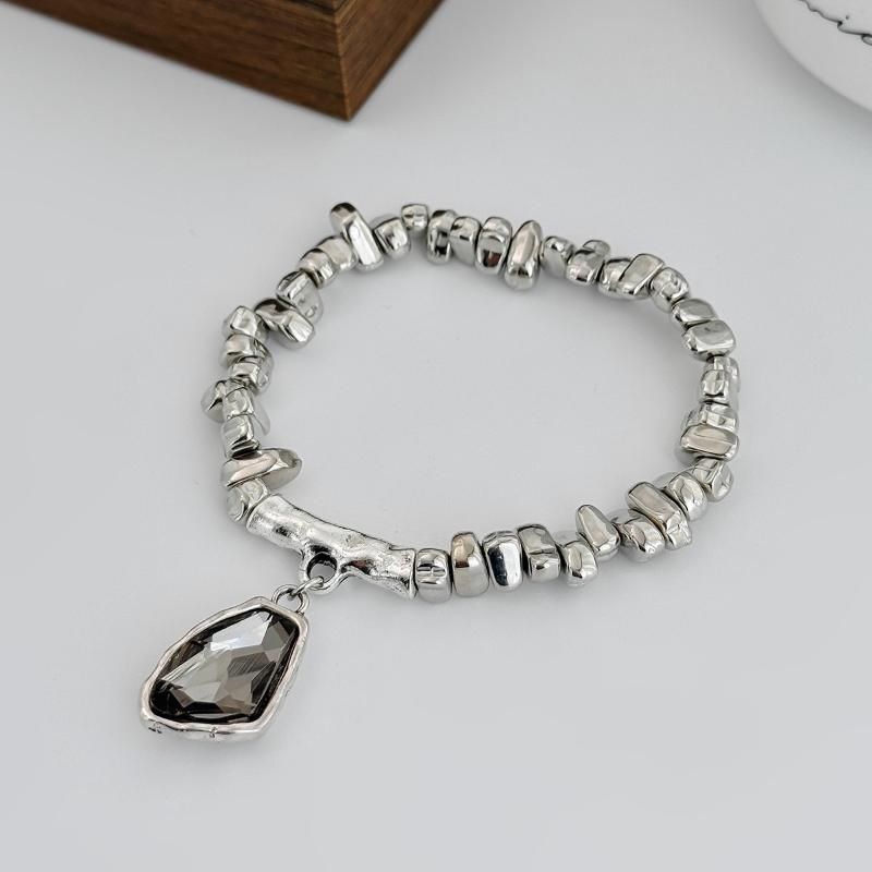 New Zircon Irregular Crystal Pendant Necklace Bracelet Ring For Women Geometric Elegant Long Necklace Sweater Chain Gifts A4