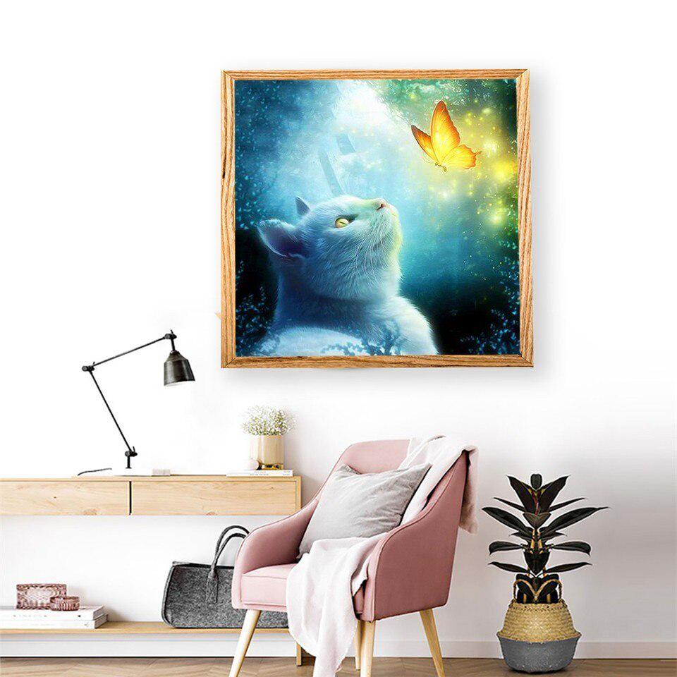 Diamond Painting Animal Diamond výšivka Cat Cross Stitch drahokamu