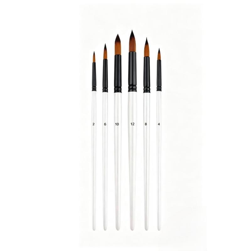 32-Piece Wooden Handle Art Brush Set: Nylon Bristles for Watercolor and Oil Painting