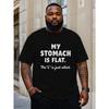 European Size silent belly Funny Plus size T-shirt spring and summer Men's fashion casual printed Men's clothing, PLUS SIZE
