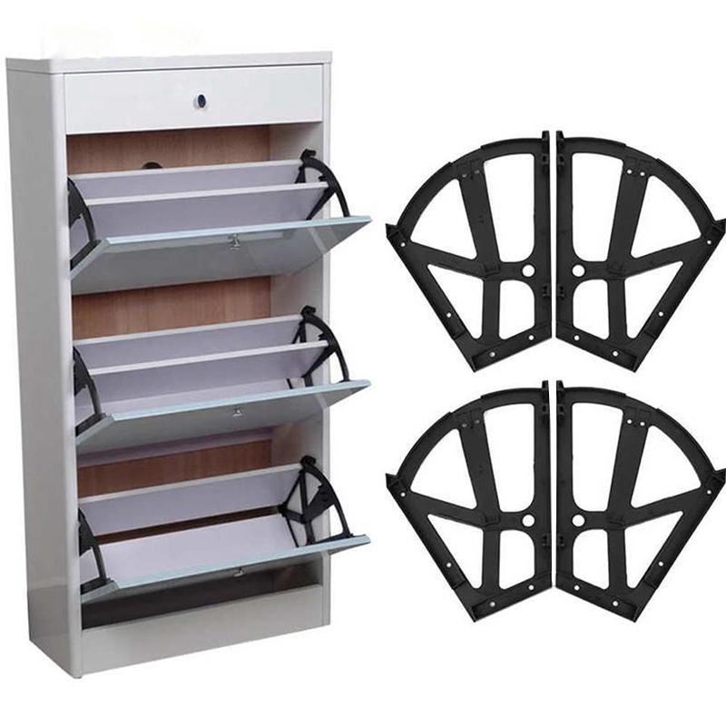 2 Bucăți Balama Dulap Pantofi Oțel Raft Pantofi Suport Flip Cadru Metalic Balama Raft Pantofi Durabil