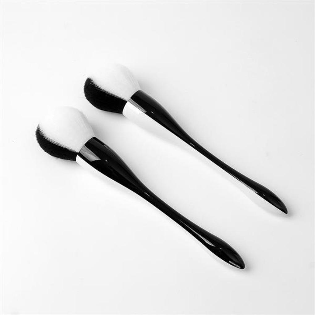 Halber Make-up Pinsel 2-teiliges Set (Schwarz-Weiss)
